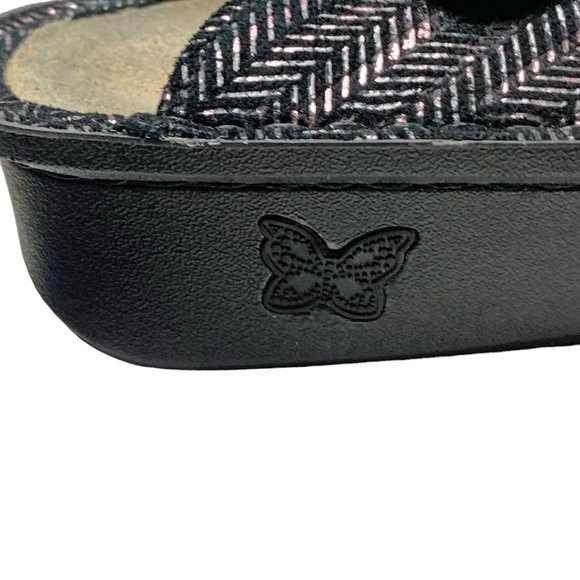 ALEGRIA  ALG-255Classic Blake Metallic Herringbone Clog Mules - Picture 6 of 12